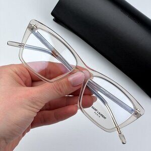 Saint Laurent Women BRAND NEW Eyeglasses Beige Cat Eye SL737 MICA THIN OPT 004